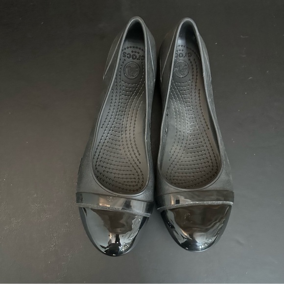 CROCS‎ Brynn Ballet Cap Toe Flats Womens Size 9 Black Slip On Career Shoes - Picture 5 of 8